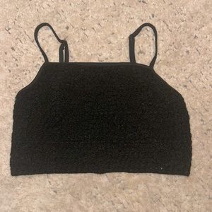 Black crochet crop top
